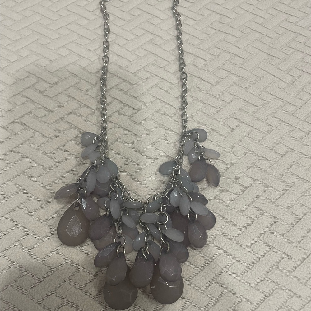 Elegant Gray and Silver Necklace